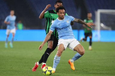 Roma, İtalya 03.05.2023: Felipe Anderson (Lazio) Serie A 2022 / 2023 futbol karşılaşmasında, SS Lazio ile Sassuolo arasında İtalya 'nın başkenti Roma' daki Olimpiyat Stadyumu 'nda oynanan karşılaşma..