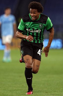 Roma, İtalya 03.05.2023: GÜNEY ARMAND (SASS) Serie A 2022 / 2023 futbol karşılaşması sırasında SS Lazio ile Sassuolo arasında İtalya 'nın başkenti Roma' daki Olimpiyat Stadyumu 'nda oynanan karşılaşma..
