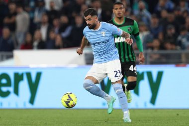 Roma, İtalya 03.05.2023: Elseid Hysaj (Lazio) Serie A 2022 / 2023 futbol karşılaşması sırasında, SS Lazio ile Sassuolo arasında İtalya 'nın başkenti Roma' daki Olimpiyat Stadyumu 'nda oynanan karşılaşma..