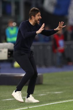 Roma, İtalya 03.05.2023: ALESSIO DIONISI (COACH) Serie A 2022 / 2023 futbol karşılaşması sırasında, SS Lazio ile Sassuolo arasında İtalya 'nın başkenti Roma' daki Olimpiyat Stadyumu 'nda oynanan karşılaşma..