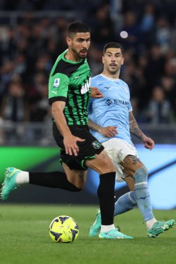 Roma, İtalya 03.05.2023: Mattia Zaccagni (Lazio) Serie A 2022 / 2023 futbol karşılaşması sırasında, SS Lazio ile Sassuolo arasında İtalya 'nın başkenti Roma' daki Olimpiyat Stadyumu 'nda oynanan karşılaşma..