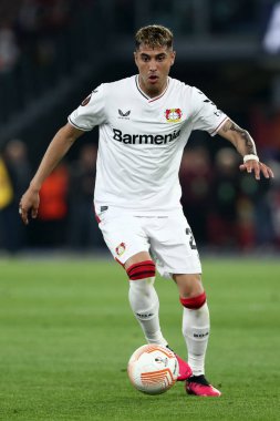 Roma, İtalya 11.05.2023: UEFA EUROPA LeAGUE 2022 / 2023 tarihinde Leverkusen Palacios, İtalya 'nın başkenti Roma' daki Olimpiyat Stadyumu 'nda AS Roma ve Bayer 04 Leverkusen maçında yarıfinal maçı düzenlendi..