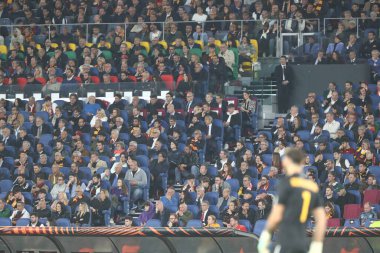 Roma, İtalya 11.05.2023: UEFA EUROPA LEAGUE 2022 / 2023 tarihinde, yarı final maçında AS Romanlar Bayer 04 Leverkusen 'e karşı Roma, İtalya' daki Olimpiyat stadyumunda.