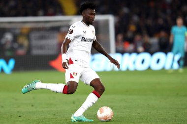 Roma, İtalya 11.05.2023: UEFA EUROPA LEAGUE 2022 / 2023 tarihinde, yarı final maçında AS Romanlar Bayer 04 Leverkusen 'e karşı Roma, İtalya' daki Olimpiyat stadyumunda.