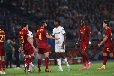 Roma, İtalya 11.05.2023: UEFA EUROPA LEAGUE 2022 / 2023 tarihinde, yarı final maçında AS Romanlar Bayer 04 Leverkusen 'e karşı Roma, İtalya' daki Olimpiyat stadyumunda.