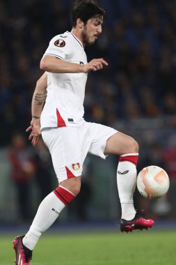 Roma, İtalya 11.05.2023: UEFA EUROPA LeAGUE 2022 / 2023 yılındaki maçta Piero Hincaple, AS Romanlar Bayer 04 Leverkusen 'e karşı Roma Olimpiyat Stadyumu, İtalya.