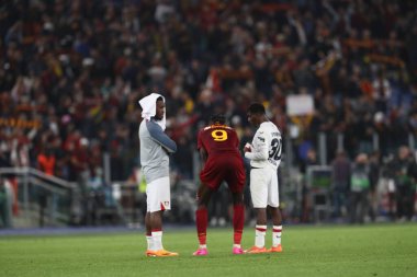 Roma, İtalya 11.05.2023: UEFA EUROPA LEAGUE 2022 / 2023 tarihinde, yarı final maçında AS Romanlar Bayer 04 Leverkusen 'e karşı Roma, İtalya' daki Olimpiyat stadyumunda.