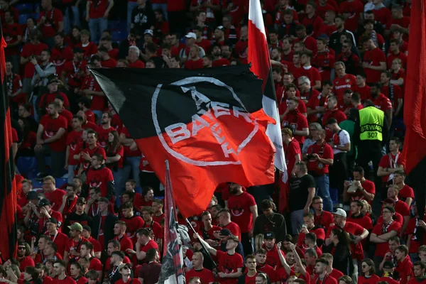 Rome Italië 2023 Supporters Van Leverkusen Stand Uefa Europa League — Stockfoto