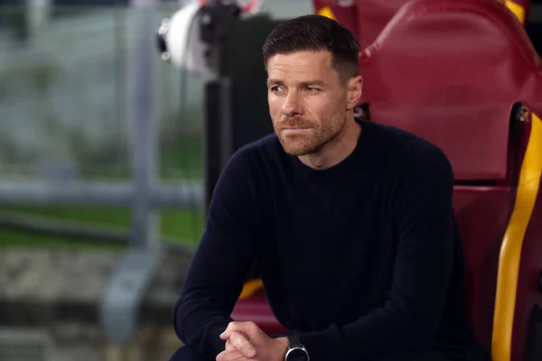 stock image Rome, Italy 11.05.2023: Xabi Alonso coach of Leverkusen  during the UEFA EUROPA LEAGUE 2022/2023, semifinal football match AS Roma vs Bayer 04 Leverkusen at Olympic stadium in Rome, Italy.