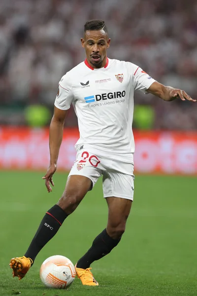 Budapeşte, Macaristan: 31.05.2023: Sevilla 'lı Fernando, Hungar' daki Puskas Arena 'da Sevilla FC ile AS Romanlar arasında oynanan 2023 Avrupa Ligi Finali karşılaşmasında harekete geçti