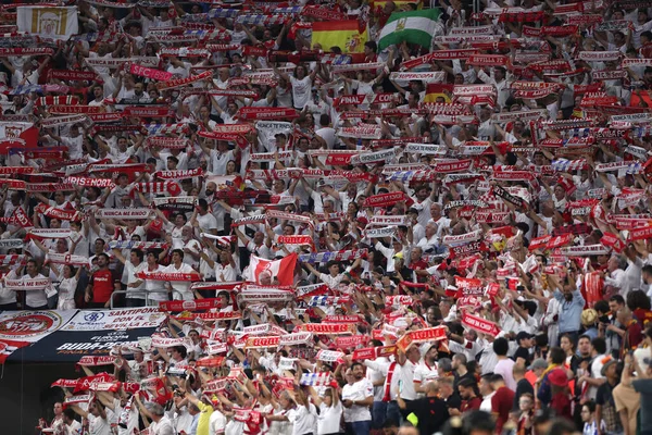 Budapest Magyarország 2023 Sevilla Szurkolói Döntő Uefa Európa Liga 2023 — Stock Fotó