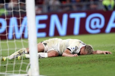 Roma, İtalya 4.06.2023: Spezia takımından Zurkowski, İtalya 'nın başkenti Roma' daki Olimpiyat stadyumunda AS Romanlarına karşı Spezia Calcio 2008 arasındaki Serie A 2022 / 2023 futbol karşılaşmasında hayal kırıklığı yaşadı..