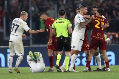 Roma, İtalya 4.06.2023: Serie A 2022 / 2023 futbol karşılaşması, 36. gün, AS Roma ile Spezia Calcio 2008 arasındaki Roma Olimpiyat Stadyumu, İtalya.
