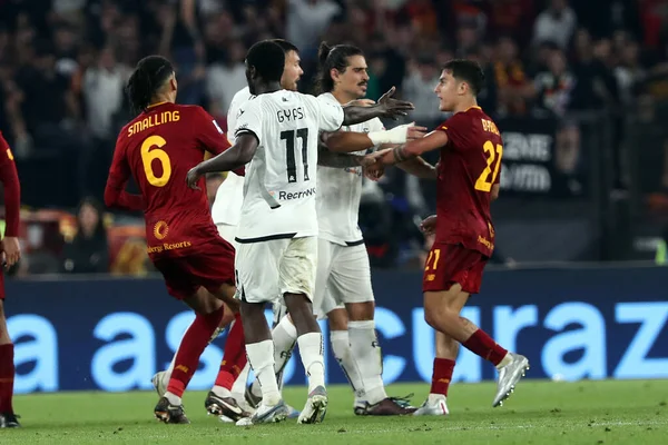 Roma Italia 2023 Paulo Dybala Roma Berdebat Dengan Para Pemain — Stok Foto