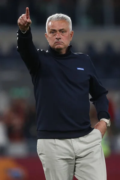 Ρώμη Ιταλία 2023 Jose Mourinho Coach Manager Roma Υποδέχεται Τον — Φωτογραφία Αρχείου