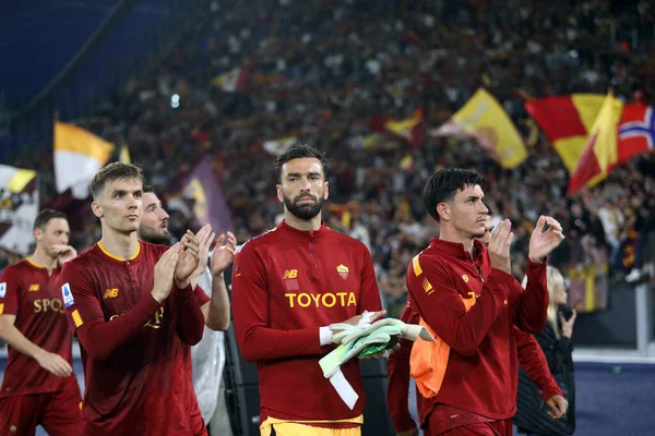 Roma Italia 2023 Los Jugadores Gitanos Saludan Los Aficionados Final — Foto de Stock