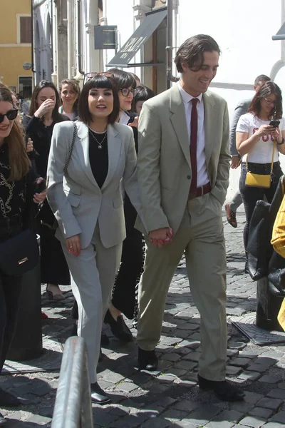 2022年5月3日 意大利罗马 达米亚诺 Damiano David 与女友乔治娅 索莱里 Giorgia Soleri 在订婚5年后分手 — 图库照片