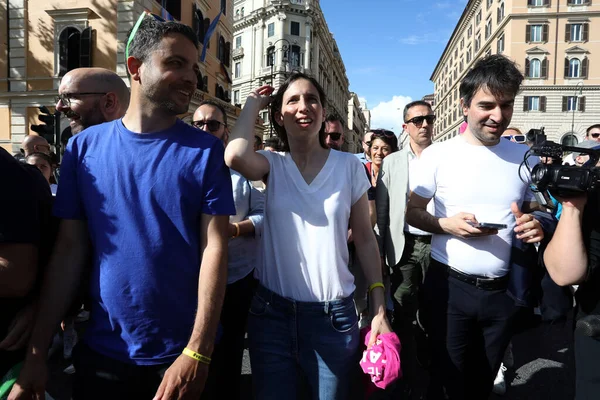 Roma Italia 2023 Elly Schlein Secretaria Policía Participa Orgullo Gay — Foto de Stock