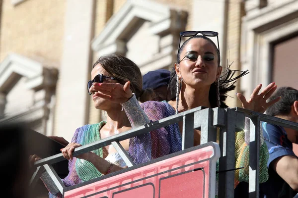 Rzym Włochy 2023 Ponad Sto Tysięcy Ludzi Całej Europy Paradowało — Zdjęcie stockowe