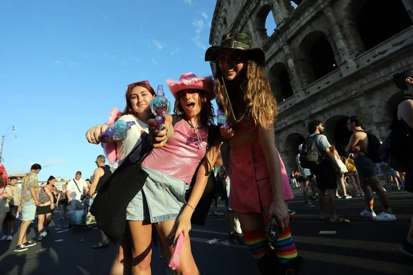 Рим Италия 2023 Ста Тысяч Человек Всей Европы Провели Парад — стоковое фото