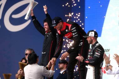 Roma, İtalya 16.07.2023: Jake Dennis (Avalanche Andretti takımı) 2022 / 23 ABB FIA Formula E Dünya Sürücüler Şampiyonası Hankook Roma E-Prix tur 14, İkinci Norman Nato Nissan Formula E, Sam Bird Jaguar TCS yarışını kazandı. 