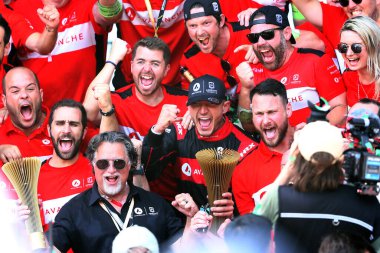Roma, İtalya 16.07.2023: Jake Dennis (Avalanche Andretti takımı) 2022 / 23 ABB FIA Formula E Dünya Sürücüler Şampiyonası Hankook Roma E-Prix tur 14, İkinci Norman Nato Nissan Formula E, Sam Bird Jaguar TCS yarışını kazandı. 