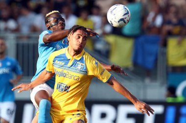 Frosinone, İtalya 19.08.2023: İtalya Serie A 2023 / 2024 futbol maçının 1. gününde Frosinone ile Napoli Calcio arasında Frosinone, İtalya 'daki Benito Stirpe Stadyumu' nda maç var..