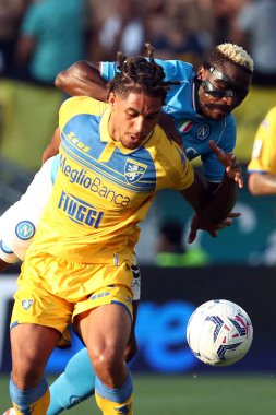 Frosinone, İtalya 19.08.2023: İtalya Serie A 2023 / 2024 futbol maçının 1. gününde Frosinone ile Napoli Calcio arasında Frosinone, İtalya 'daki Benito Stirpe Stadyumu' nda maç var..