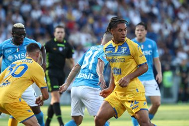 Frosinone, İtalya 19.08.2023: İtalya Serie A 2023 / 2024 futbol maçının 1. gününde Frosinone ile Napoli Calcio arasında Frosinone, İtalya 'daki Benito Stirpe Stadyumu' nda maç var..