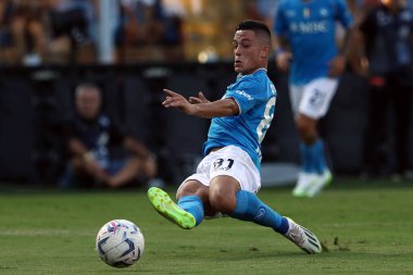 Frosinone, İtalya 19.08.2023: İtalya Serie A 2023 / 2024 futbol maçının 1. gününde Frosinone ile Napoli Calcio arasında Frosinone, İtalya 'daki Benito Stirpe Stadyumu' nda maç var..