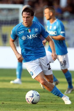 Frosinone, İtalya 19.08.2023: İtalya Serie A 2023 / 2024 futbol maçının 1. gününde Frosinone ile Napoli Calcio arasında Frosinone, İtalya 'daki Benito Stirpe Stadyumu' nda maç var..