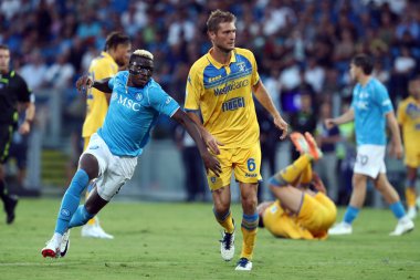 Frosinone, İtalya 19.08.2023: İtalya Serie A 2023 / 2024 futbol maçının 1. gününde Frosinone ile Napoli Calcio arasında Frosinone, İtalya 'daki Benito Stirpe Stadyumu' nda maç var..