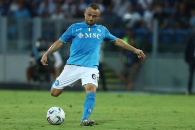 Frosinone, İtalya 19.08.2023: İtalya Serie A 2023 / 2024 futbol maçının 1. gününde Frosinone ile Napoli Calcio arasında Frosinone, İtalya 'daki Benito Stirpe Stadyumu' nda maç var..