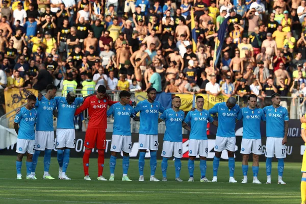 Frosinone, İtalya 19.08.2023: Napoli İtalya Serie A 2023 / 2024 futbol karşılaşmasının birinci günü Frosinone ile Napoli Calcio arasında Frosinone, İtalya 'daki Benito Stirpe Stadyumu' nda karşılaştı..