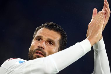 Roma, İtalya 20.08.2023: Salernitana 'lı Antonio Candreva İtalya Serie A TIM 2023-2024 futbol karşılaşmasının 1. gününde Roma' daki Olimpiyat Stadyumu 'nda AS Roma ve Salernitana arasında taraftarları karşıladı..
