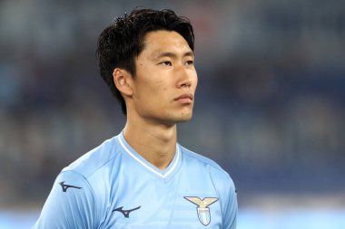 Roma, İtalya 27.08.2023: Lazio 'lu Daichi Kamada İtalya Serie A TIM 2023-2024 futbol maçının 2. gününde, SS Lazio ile Cenova CFC arasında Roma Olimpiyat Stadyumu' nda oynandı..