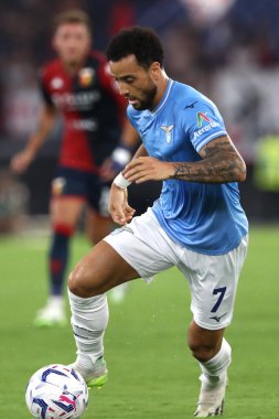 Roma, İtalya 27.08.2023: Lazio 'lu Felipe Anderson İtalya Serie A TIM 2023-2024 futbol maçının 2. gününde Roma Olimpiyat Stadyumu' nda SS Lazio ile Genoa CFC arasındaki maçta görev aldı..