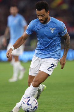 Roma, İtalya 27.08.2023: Lazio 'lu Felipe Anderson İtalya Serie A TIM 2023-2024 futbol maçının 2. gününde Roma Olimpiyat Stadyumu' nda SS Lazio ile Genoa CFC arasındaki maçta görev aldı..