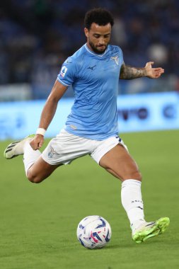 Roma, İtalya 27.08.2023: Lazio 'lu Felipe Anderson İtalya Serie A TIM 2023-2024 futbol maçının 2. gününde Roma Olimpiyat Stadyumu' nda SS Lazio ile Genoa CFC arasındaki maçta görev aldı..
