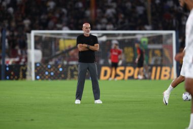 Roma, İtalya 01.09.2023: Stefano Pioli teknik direktörü Milan İtalya Serie A TIM 2023-2024 futbol karşılaşmasının 3. gününde AS Roma 'nın AC Milan' a karşı Roma Olimpiyat Stadyumu 'nda oynadığı karşılaşmada.