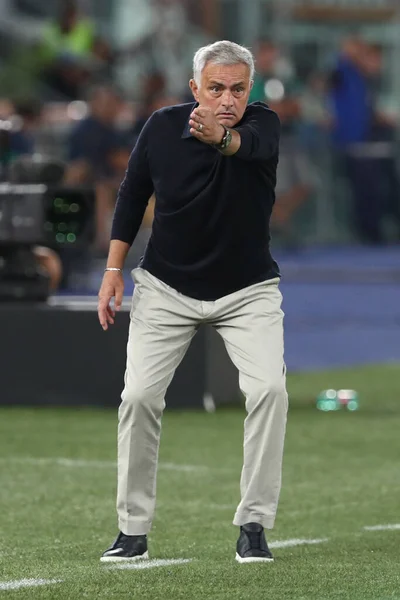 Rom Italien 2023 Jose Mourinho Trainer Der Roma Aktion Während — Stockfoto