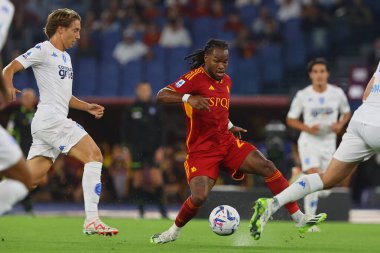 Roma, İtalya 17.09.2023: Roma 'daki Olimpiyat Stadyumu' nda AS Roman - Empoli FC arasında oynanan İtalya Serie A TIM 2023-2024 futbol karşılaşması sırasında Renato Sanches of Roman eylemde.