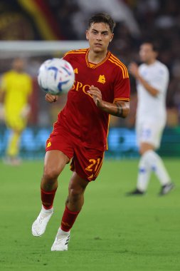 Roma, İtalya 17.09.2023: İtalyan Paulo Dybala İtalya Serie A TIM 2023-2024 futbol karşılaşması sırasında Roma 'daki Olimpiyat Stadyumu' nda AS Romanlar ve Empoli FC karşı karşıya geldi..
