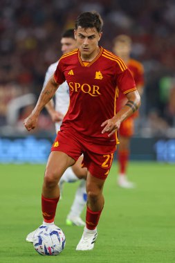 Roma, İtalya 17.09.2023: İtalyan Paulo Dybala İtalya Serie A TIM 2023-2024 futbol karşılaşması sırasında Roma 'daki Olimpiyat Stadyumu' nda AS Romanlar ve Empoli FC karşı karşıya geldi..