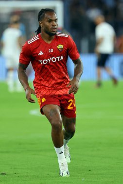 Roma, İtalya 17.09.2023: İtalya Serie A TIM 2023-2024 futbol karşılaşması öncesinde Roma 'da Roma Olimpiyat Stadyumu' nda AS Roman - Empoli FC arasındaki ısınma turunda Renato Sanches of Roman.