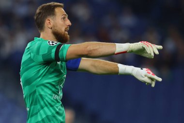 Roma, İtalya 19.09.2023: Atletico 'dan Jan Oblak Uefa Şampiyonlar Ligi 2023-2024, E grubu, SS Lazio ile Atletico de Madrid arasında Roma Olimpiyat Stadyumu' nda oynanan karşılaşmada..