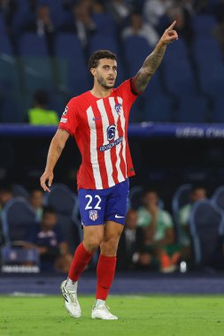 Roma, İtalya 19.09.2023: Atletico 'dan Mario Hermoso Uefa Şampiyonlar Ligi 2023-2024, E grubu, SS Lazio ile Atletico de Madrid arasında Roma Olimpiyat Stadyumu' nda oynanan karşılaşma..