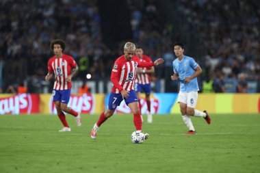 Roma, İtalya 19.09.2023: Uefa Şampiyonlar Ligi 2023-2024, E grubu, SS Lazio ile Atletico de Madrid arasında Roma Olimpiyat Stadyumu 'nda oynanan karşılaşma..