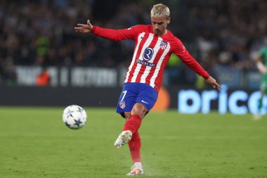 Roma, İtalya 19.09.2023: Atletico 'lu Antoine Griezmann Uefa Şampiyonlar Ligi 2023-2024, E grubu, SS Lazio ile Atletico de Madrid arasında Roma Olimpiyat Stadyumu' nda oynanan karşılaşma..