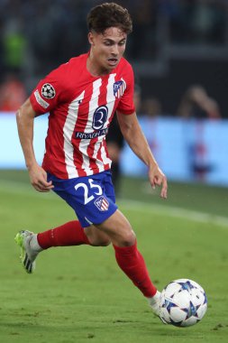 Roma, İtalya 19.09.2023: Atletico 'dan Rodrigo Riquelme Uefa Şampiyonlar Ligi 2023-2024, E grubu, SS Lazio ile Atletico de Madrid arasında Roma Olimpiyat Stadyumu' nda oynanan karşılaşma..